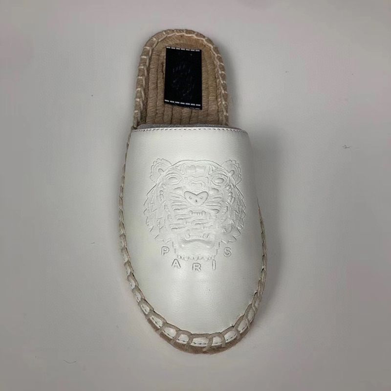 2022 Tiger Elasticated Leather Espadrilles Mens Designer Slipper Straw Cord Sandal Real Leather Platform Shoes Women Outdoor Beach Slippers With Box 292