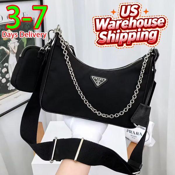 Designer praraprara bag Luxury Bag Shoulder Bag Handbags Moon Bag Re edition Nylon Bag Underarm Bag Black Crossbody Bag Women handheld Bag High Quality Underarm Bag