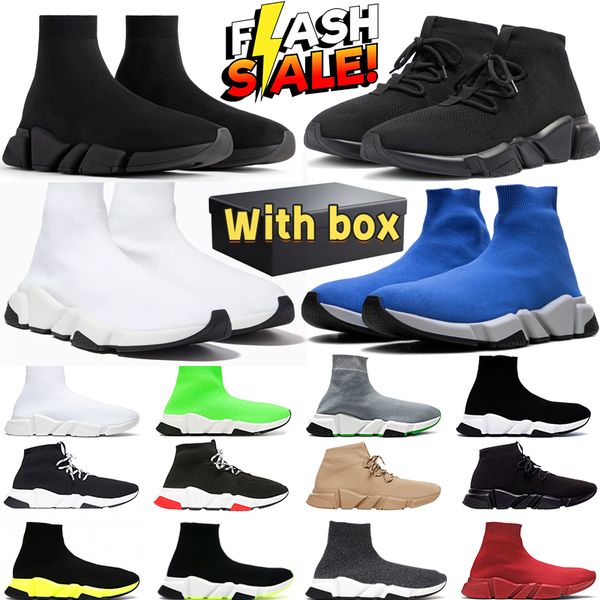 designer sock shoes mens speed trainer triple s woman sneakers black White Red Walking Sports shoe with box