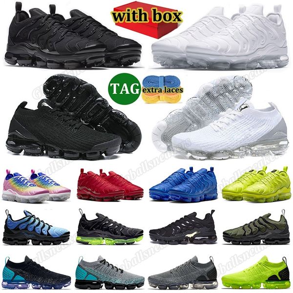 Designer Knitted Running Shoes With Box Men Women Vp 1.0 2.0 3.0 5.0 Breathable Durable Shoes Triple Black White Red Game Royal Volt Outdoor Sports Trainers Sneakers 36-45