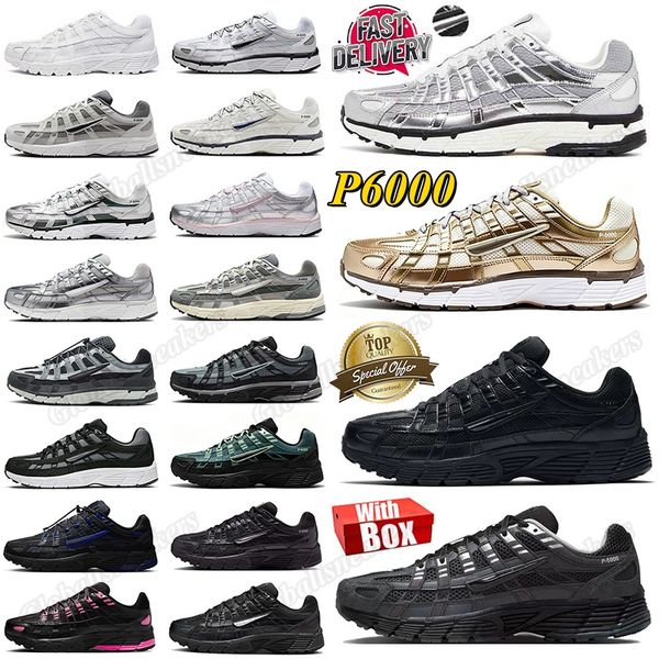 P6000 shoes men women p 6000 With Box Designer P6000 Running Shoes Shadow Grey Anthracite Metallic Silver Triple Black White Elemental Pink Pewter Trainers Sneakers