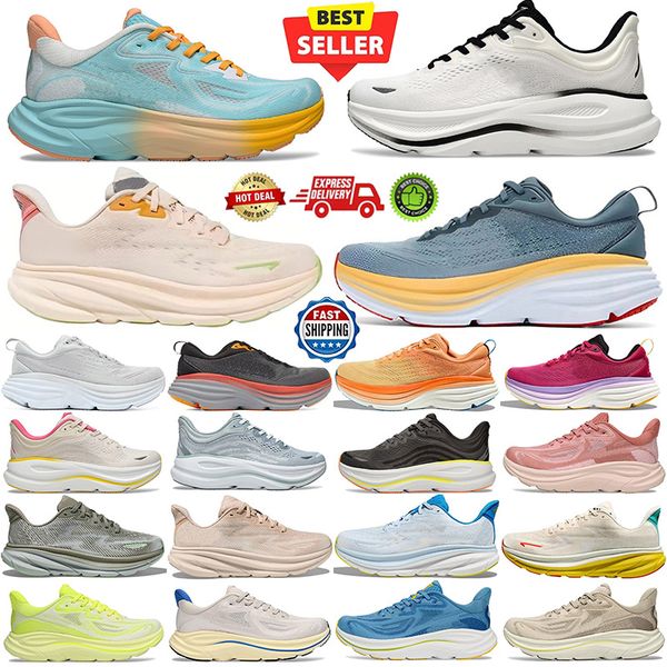 Designer Bondi 8 Running Shoes Clifton 9 Platform Sneakers Cyclamen Chalk Violet Blakc White Harbor Mens Women Outdoor Trainers Runners Eur 36-45