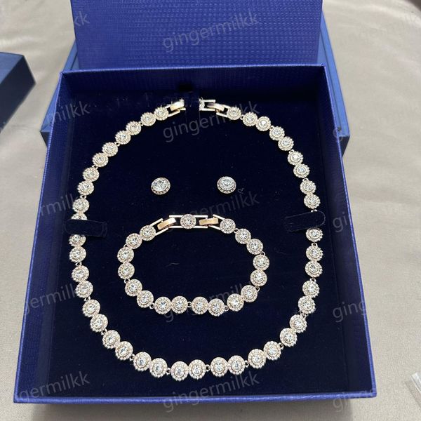 Designer Jewelry Set Gift Box Packing Rhinestone Necklace Bracelet Earrings Sets Adjustable Jewelry Christmas Valentine's Day gifts Top Quality