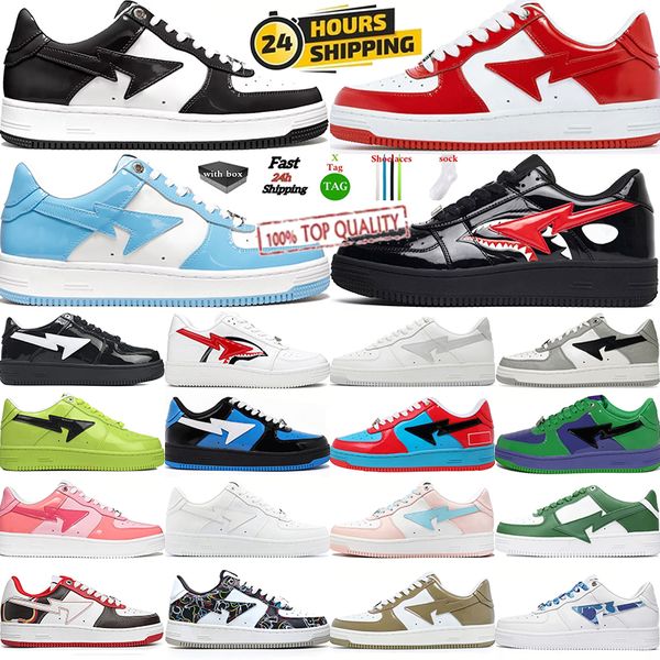 Designer Shoes Mens Womens Sneakers Black white Green Grey Blue Red Low Shark patent Leather Camouflage Skateboarding Jogging Sports Trainers dhgate Shoe