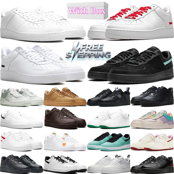 free shipping designer shoes men women platform sneakers Triple White Black Wheat Brown mens trainers Flat heel tennis with box